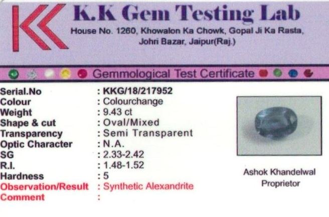 10.25-ratti-certified-alexandrite-stone Certificate (ID-131)