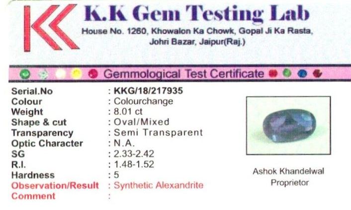 9-ratti-certified-alexandrite-stone Certificate (ID-122)