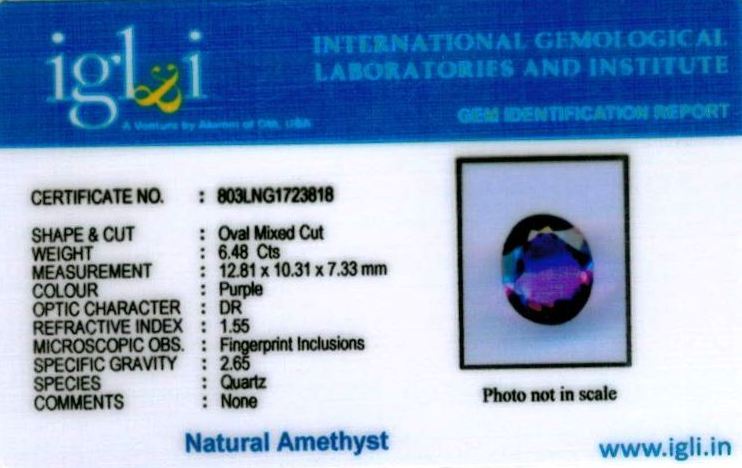 7.25-ratti-certified-amethyst Certificate (ID-183)