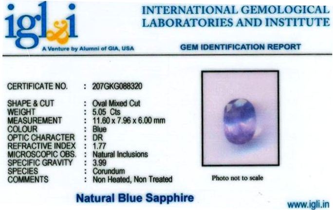 6-ratti-certified-srilankan-blue-sapphire Certificate (ID-460)