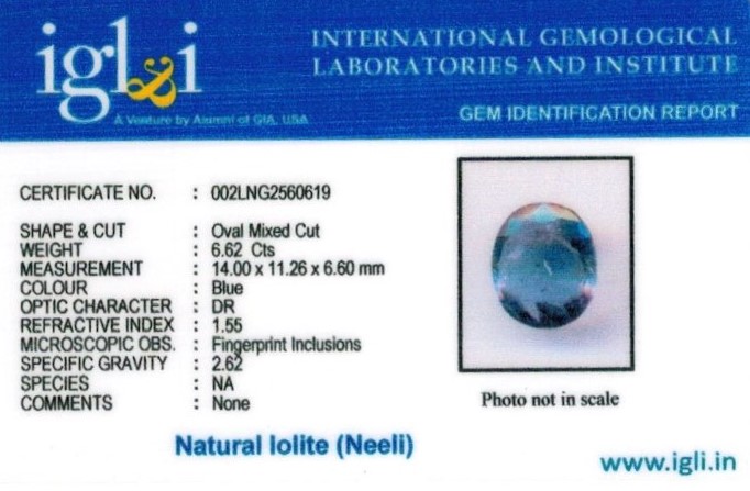 7.25-ratti-certified-iolite Certificate (ID-138)