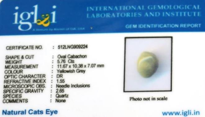 Click to view certificate 6.4-ratti-certified-catseye-stone Certificate (ID-113)