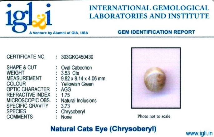 4-ratti-certified-catseye Certificate (ID-167)