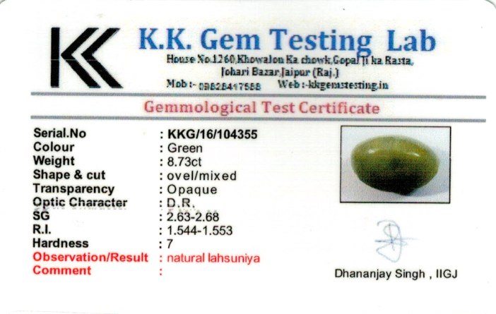 8.89-ratti-certified-cateye-gemstone Certificate (ID-104)
