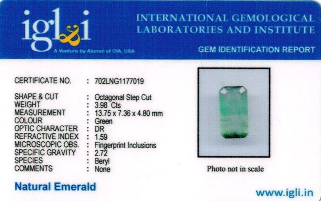 Click to view certificate 4.42-ratti-certified-emerald-gemstone Certificate (ID-333)