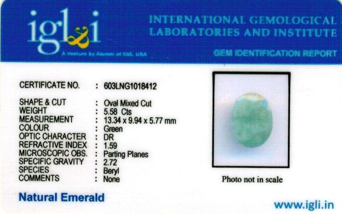 Click to view certificate 6.25-ratti-certified-emerald-gemstone Certificate (ID-351)