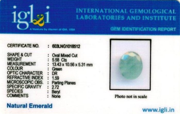 Click to view certificate 6.25-ratti-certified-emerald-gemstone Certificate (ID-353)