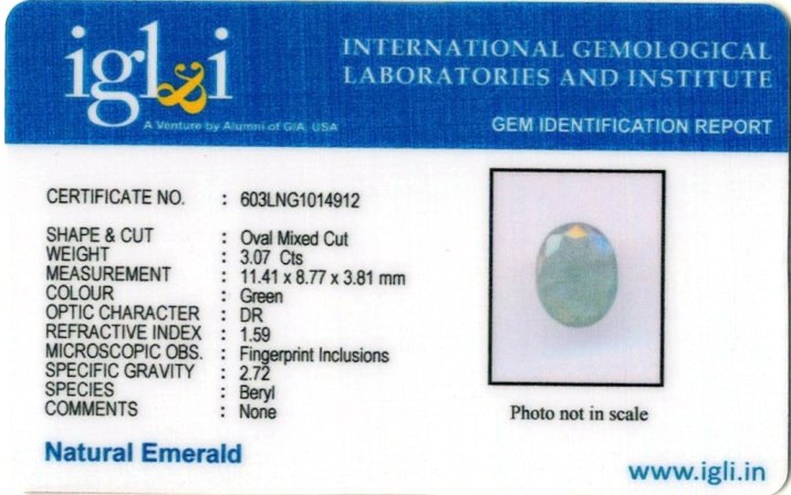 3.41-ratti-certified-emerald-gemstone Certificate (ID-310)
