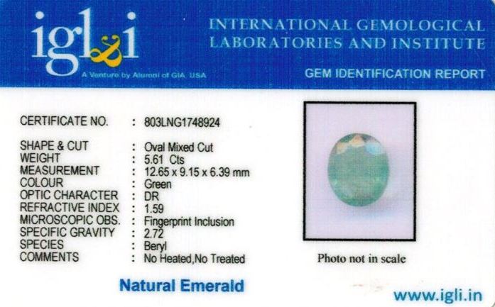 Click to view certificate 6.25-ratti-certified-emerald-gemstone Certificate (ID-373)