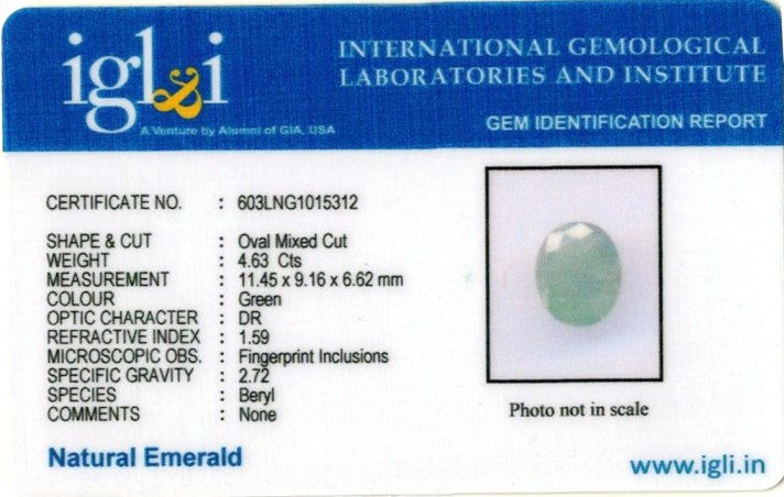 Click to view certificate 5.14-ratti-certified-emerald-gemstone Certificate (ID-314)