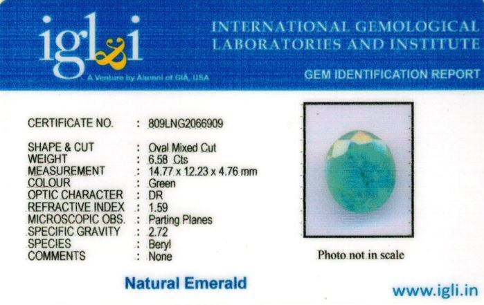 Click to view certificate 7.25-ratti-certified-emerald Certificate (ID-390)