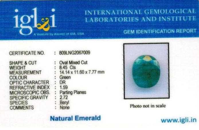 Click to view certificate 9.25-ratti-certified-emerald Certificate (ID-395)