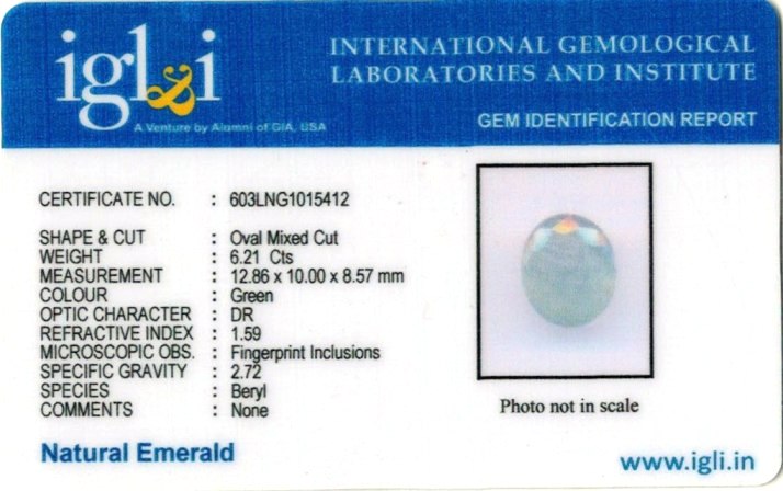 Click to view certificate 6.9-ratti-certified-emerald-gemstone Certificate (ID-317)
