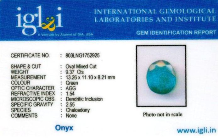 10.25-ratti-certified-greenonyx-stone Certificate (ID-141)
