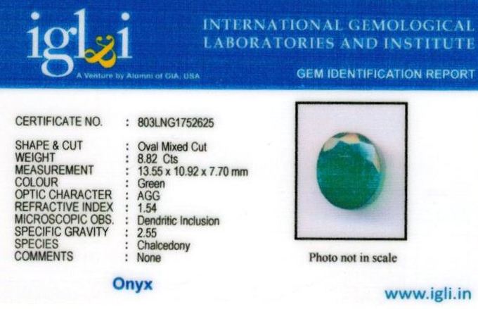 Click to view certificate 10-ratti-certified-greenonyx-stone Certificate (ID-137)