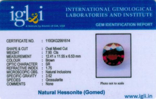 9-ratti-certified-hessonite Certificate (ID-387)