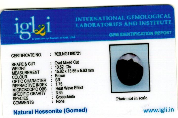 Click to view certificate 12-ratti-certified-hessonite-gomed-stone Certificate (ID-139)