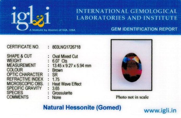 Click to view certificate 7-ratti-certified-hessonite-gomed-stone Certificate (ID-207)