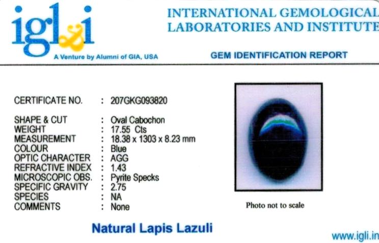 19.25-ratti-certified-lapis Certificate (ID-102)