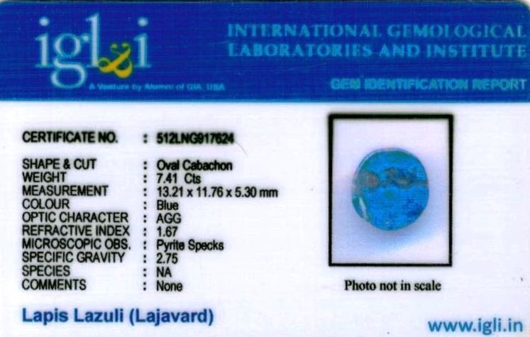 8.25-ratti-certified-lapis Certificate (ID-103)