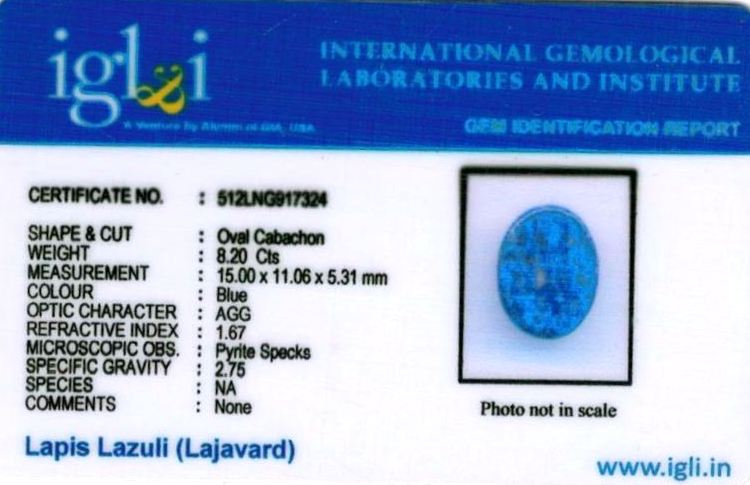 9.25-ratti-certified-lapis Certificate (ID-105)