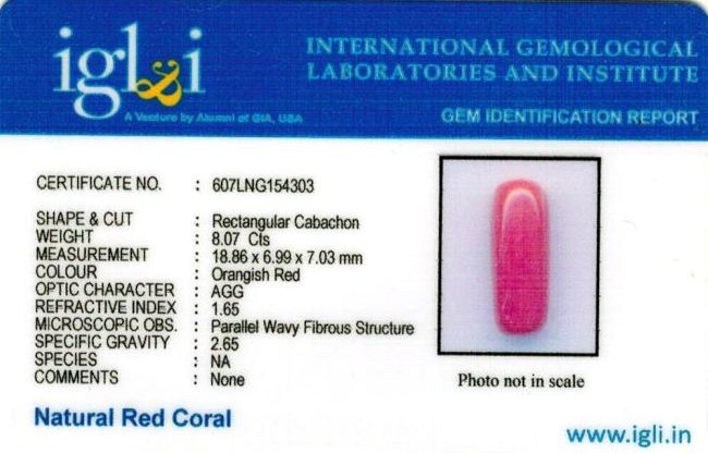 Click to view certificate 8.97-ratti-certified-red-coral-stone Certificate (ID-259)