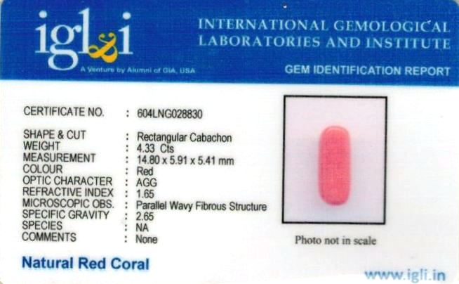 Click to view certificate 4.81-ratti-certified-red-coral-gemstone Certificate (ID-111)