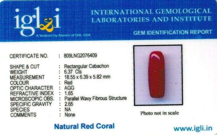 Click to view certificate 7.25-ratti-certified-red-coral-stone Certificate (ID-293)