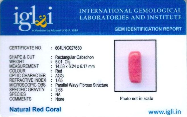 Click to view certificate 5.57-ratti-certified-red-coral-gemstone Certificate (ID-127)