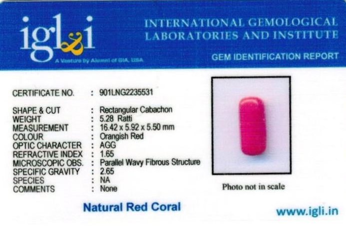 Click to view certificate 5.25-ratti-certified-red-coral Certificate (ID-315)