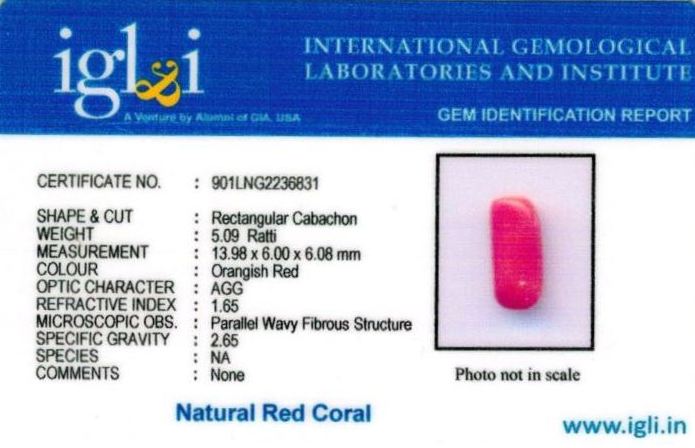 Click to view certificate 5.25-ratti-certified-red-coral Certificate (ID-310)