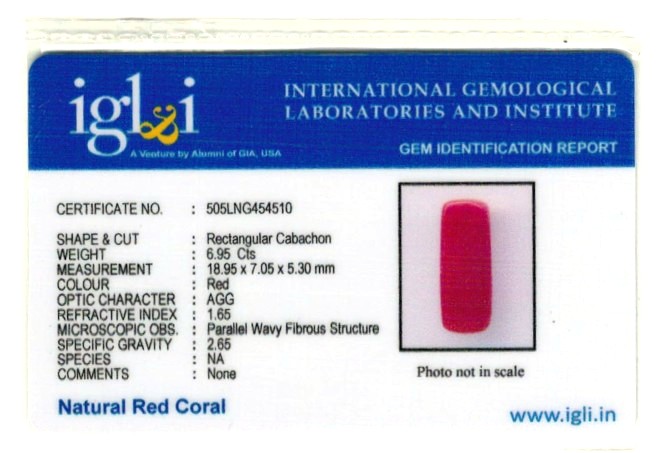 Click to view certificate 7.72-ratti-certified-red-coral-gemstone Certificate (ID-206)