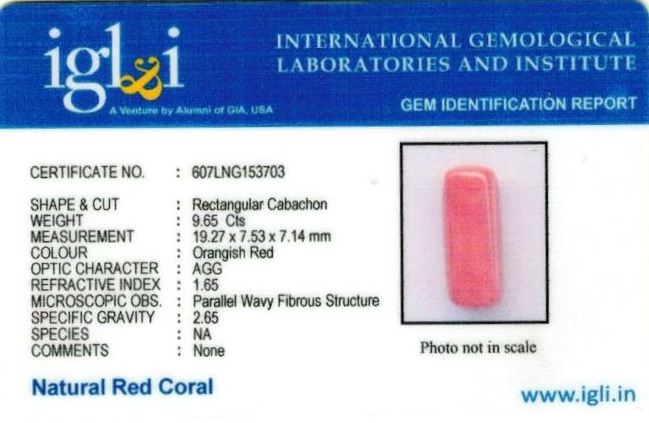 Click to view certificate 10.72-ratti-certified-red-coral-gemstone Certificate (ID-248)