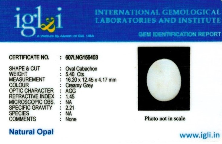 6.25-ratti-certified-white-opal Certificate (ID-151)