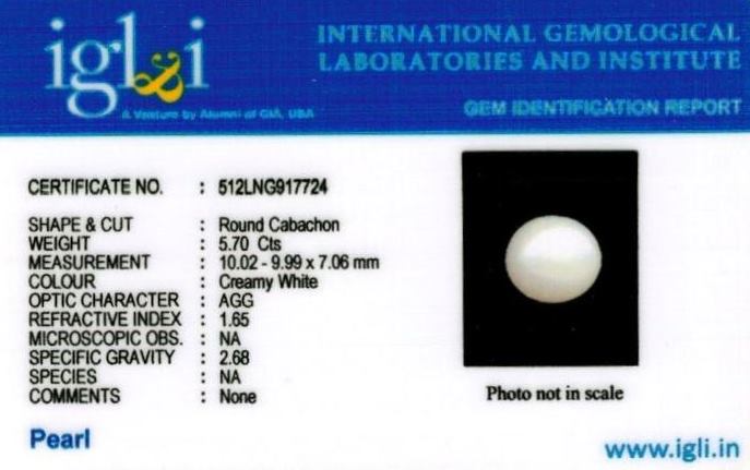 Click to view certificate 6.25-ratti-certified-white-pearl-stone Certificate (ID-131)