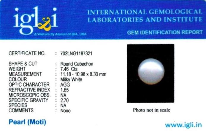 Click to view certificate 8.25-ratti-certified-white-pearl-stone Certificate (ID-147)