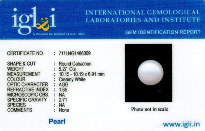 Click to view certificate 6-ratti-certified-white-pearl-stone Certificate (ID-154)