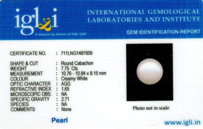 Click to view certificate 9-ratti-certified-white-pearl-stone Certificate (ID-173)