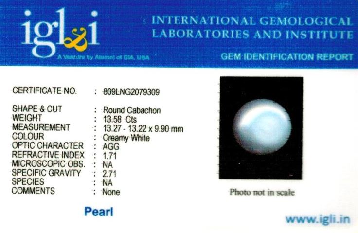 Click to view certificate 15.25-ratti-certified-white-pearl Certificate (ID-205)