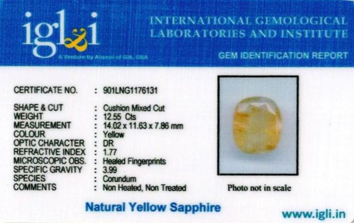 13.94-ratti-certified-yellow-sapphire-gemstone Certificate (ID-418)