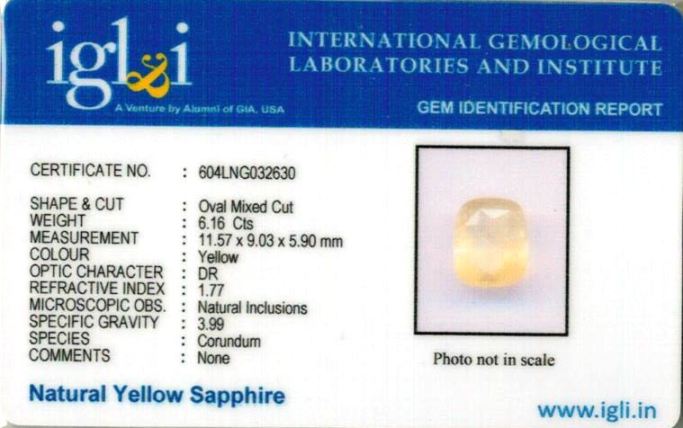 6.84-ratti-certified-yellow-sapphire-stone Certificate (ID-434)