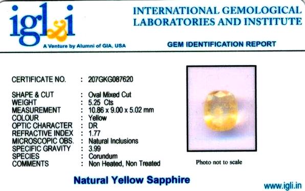 6-ratti-certified-srilankan-yellow-sapphire Certificate (ID-521)
