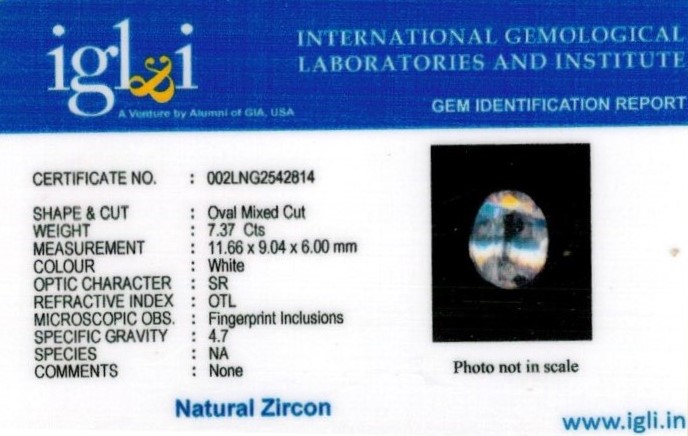8.25-ratti-certified-zircon Certificate (ID-132)