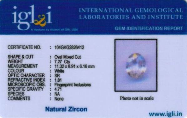 8.25-ratti-certified-zircon Certificate (ID-160)