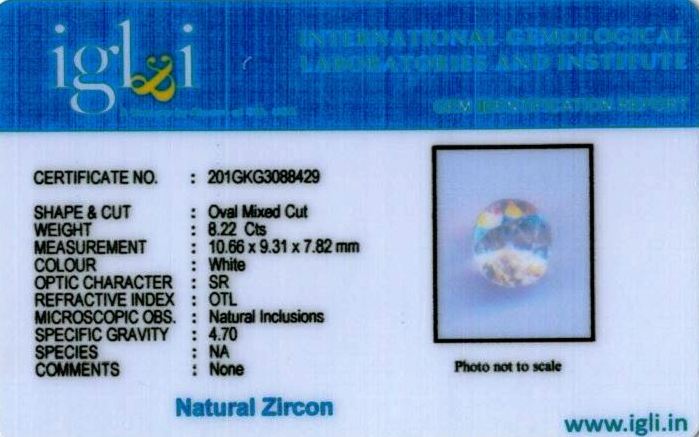 9.25-ratti-certified-zircon Certificate (ID-183)